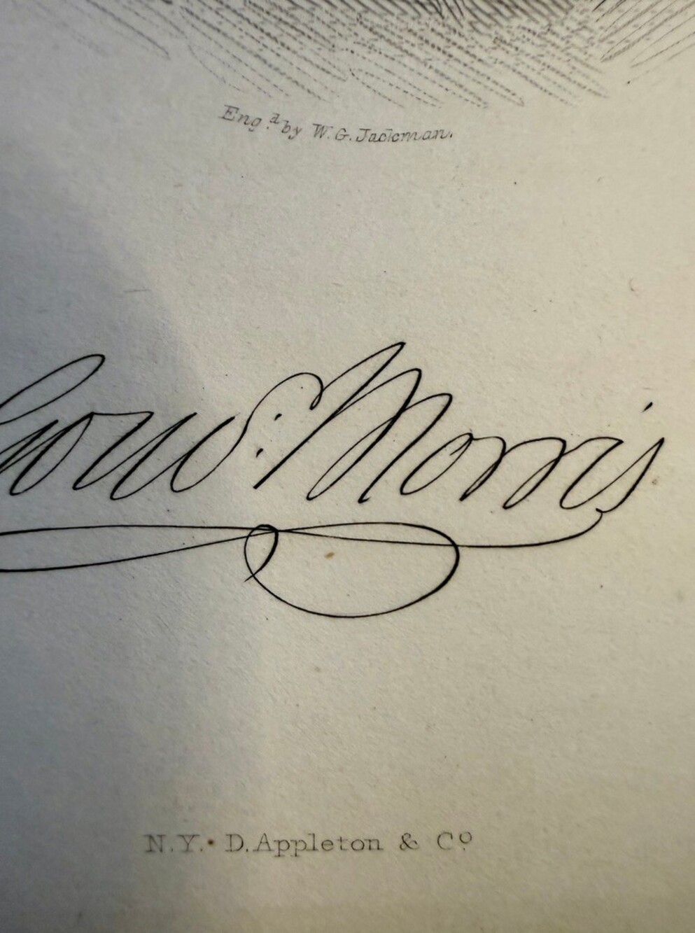 Antique Gouverneur Morris W G Jackman Engraving D Appleton 5.5x9
